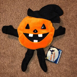 Vintage 1997 Beanie Boppers Halloween Pumpkin Bean Plush